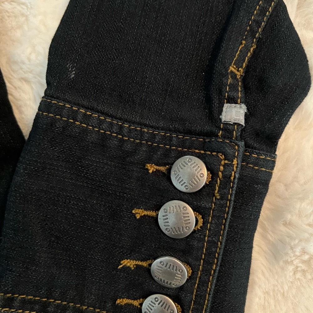 Chicos Platinum Dark Denim Jean Jacket Medium - Picture 6 of 8